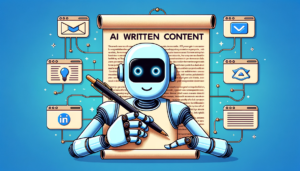 AI written content with a friendly robot